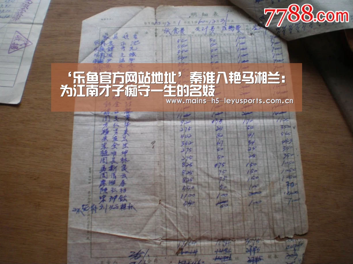 ‘乐鱼官方网站地址’秦淮八艳马湘兰:为江南才子痴守一生的名妓(图2) 乐鱼官方网站地址